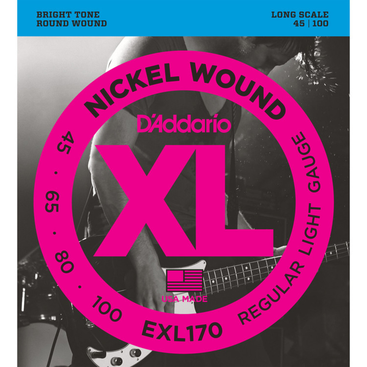 D'Addario Bass Guitar Strings, Light 45-100